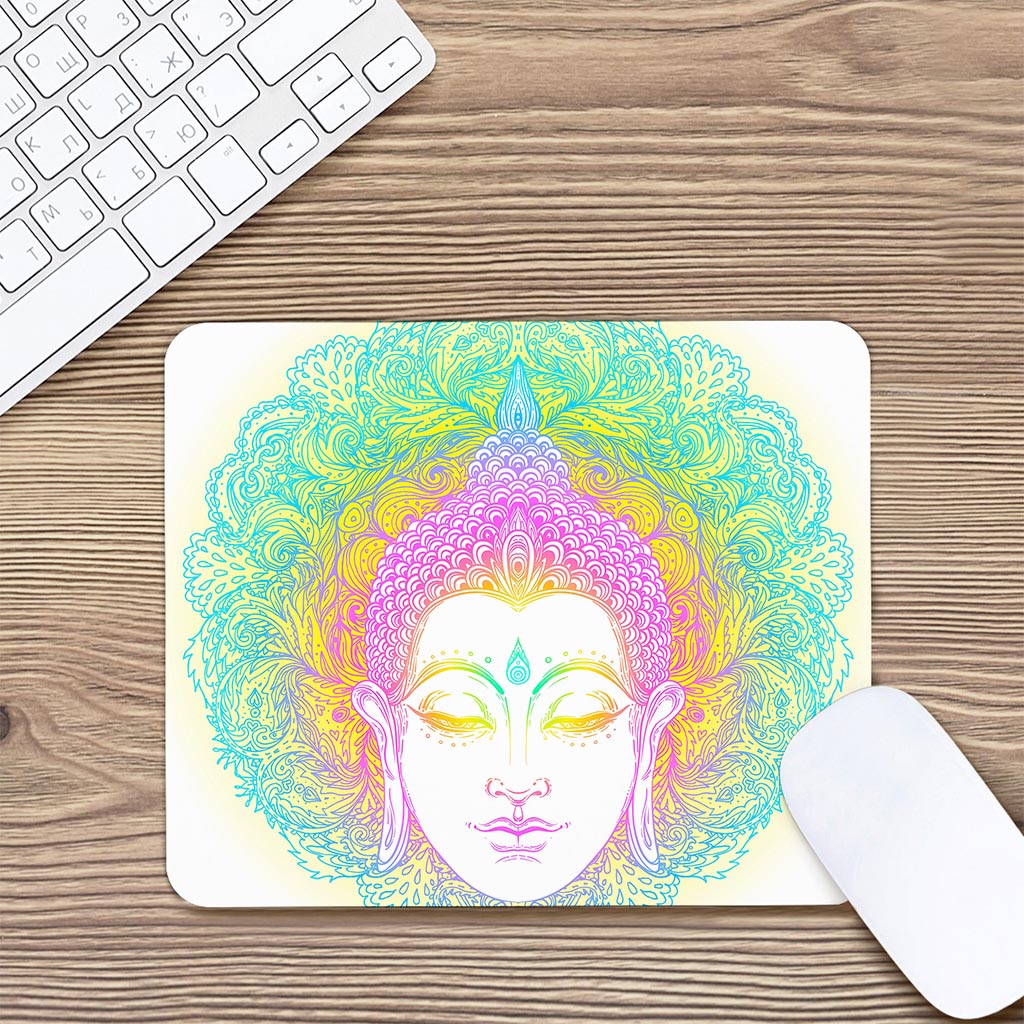 Colorful Buddha Mandala Print Mouse Pad