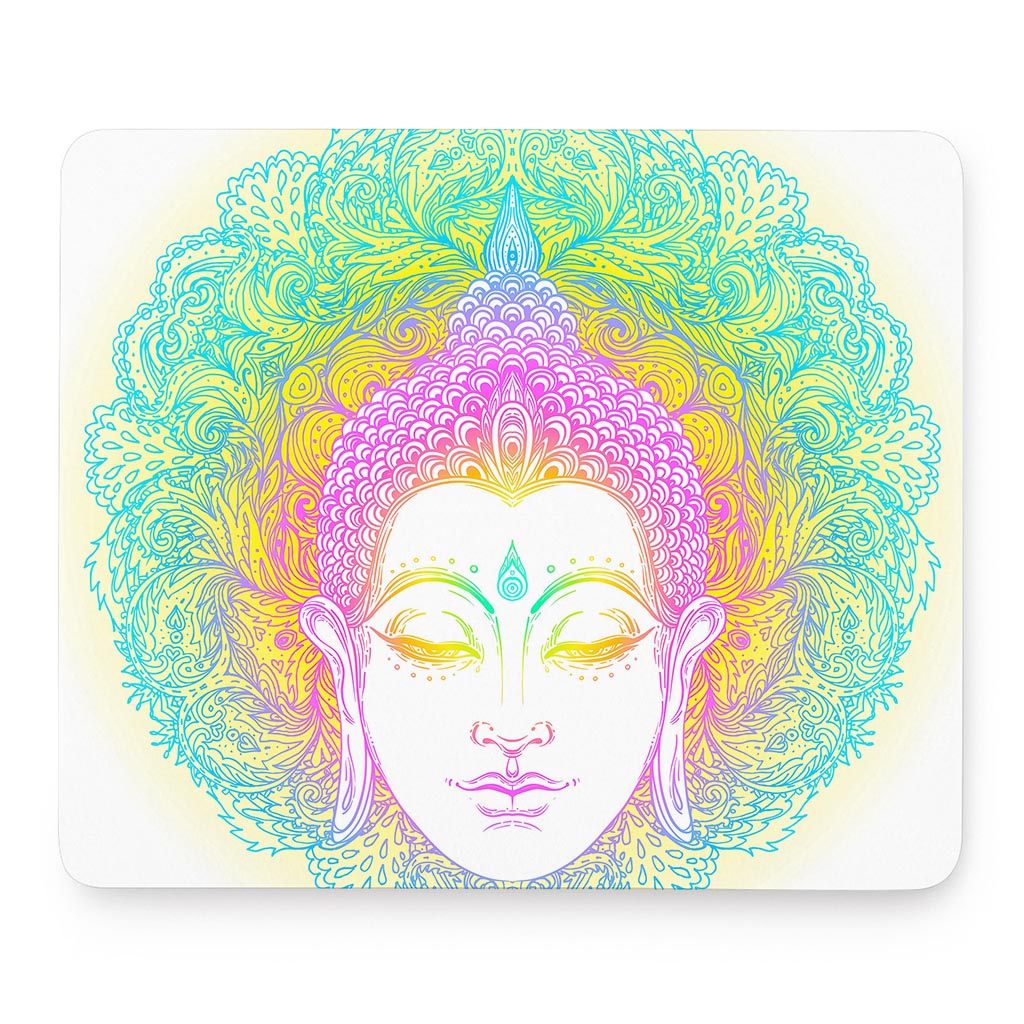 Colorful Buddha Mandala Print Mouse Pad