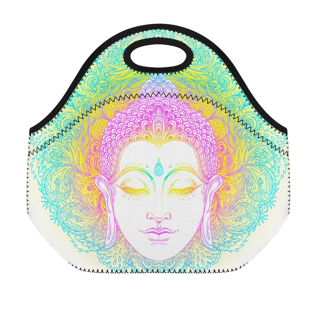 Colorful Buddha Mandala Print Neoprene Lunch Bag