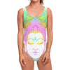 Colorful Buddha Mandala Print One Piece Swimsuit