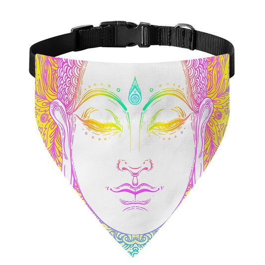 Colorful Buddha Mandala Print Over The Collar Dog Bandana