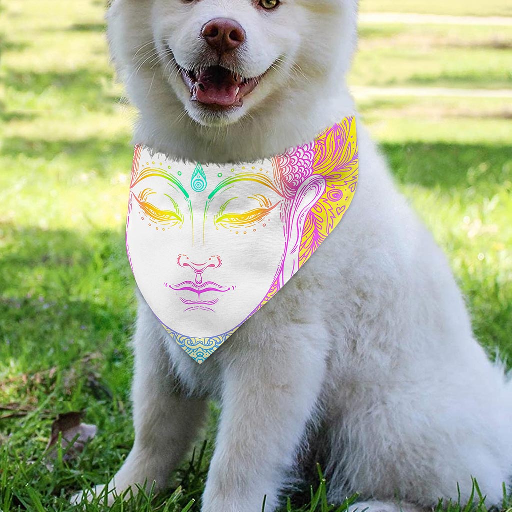 Colorful Buddha Mandala Print Over The Collar Dog Bandana