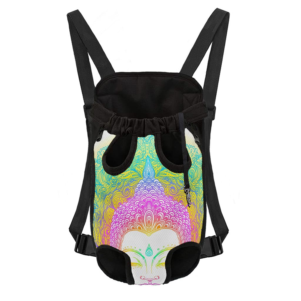 Colorful Buddha Mandala Print Pet Carrier Backpack