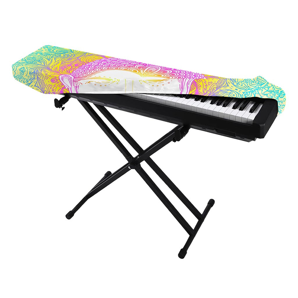 Colorful Buddha Mandala Print Piano Keyboard Cover