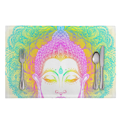 Colorful Buddha Mandala Print Placemat