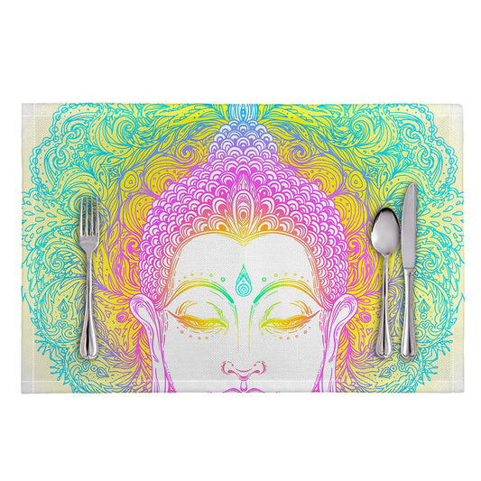 Colorful Buddha Mandala Print Placemat