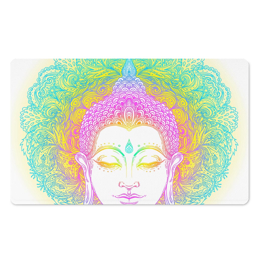 Colorful Buddha Mandala Print Polyester Doormat
