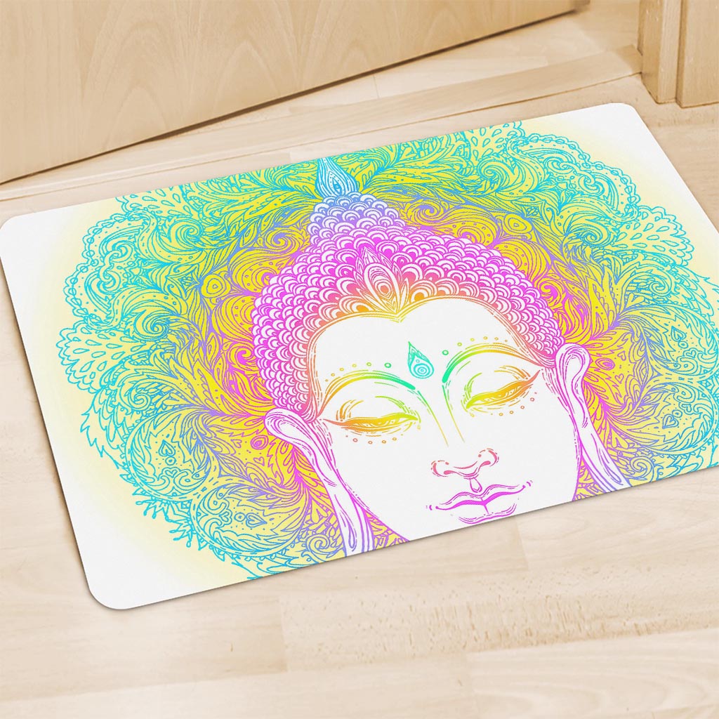 Colorful Buddha Mandala Print Polyester Doormat