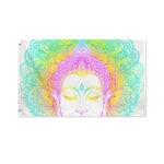 Colorful Buddha Mandala Print Polyester Flag