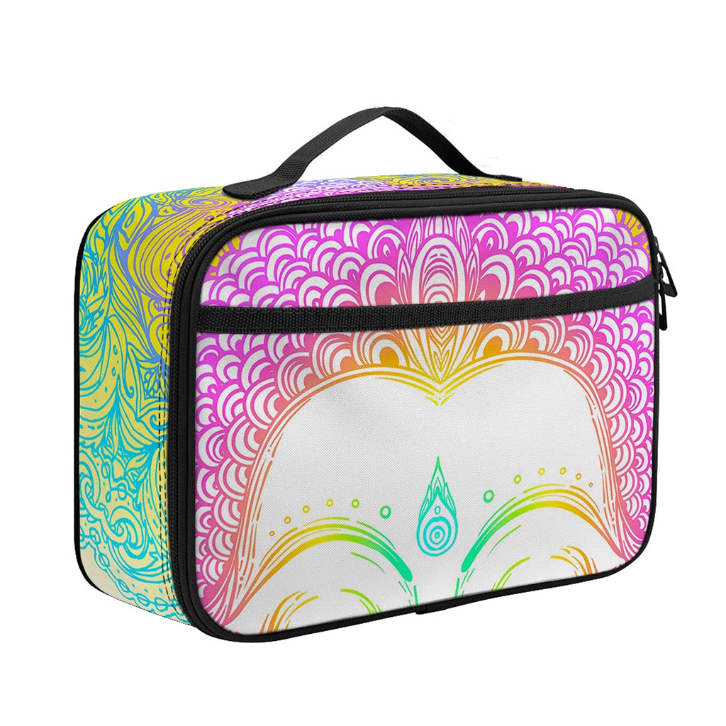 Colorful Buddha Mandala Print Portable Lunch Bag
