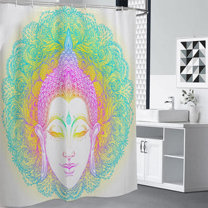 Colorful Buddha Mandala Print Premium Shower Curtain