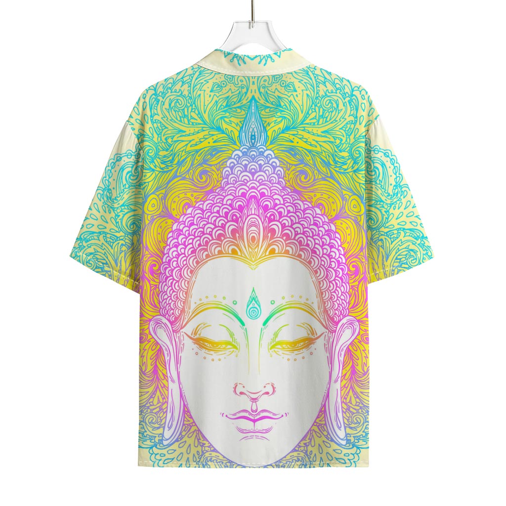 Colorful Buddha Mandala Print Rayon Hawaiian Shirt