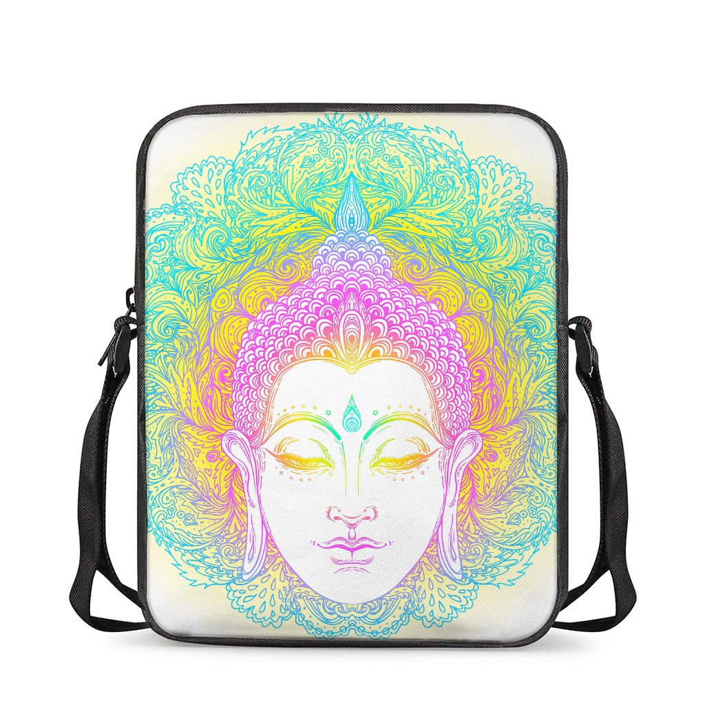 Colorful Buddha Mandala Print Rectangular Crossbody Bag