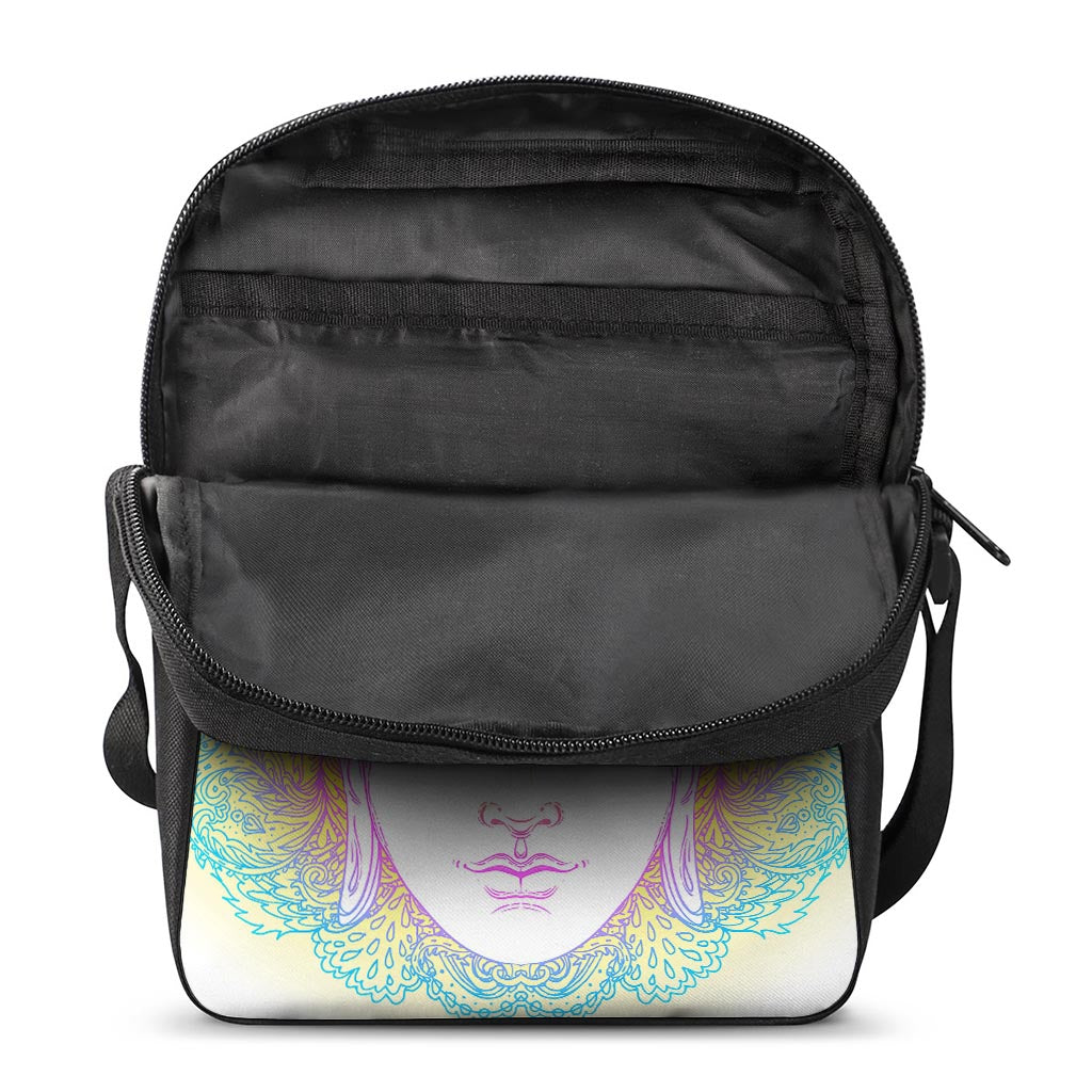 Colorful Buddha Mandala Print Rectangular Crossbody Bag