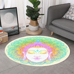 Colorful Buddha Mandala Print Round Rug