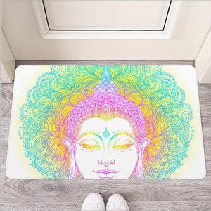 Colorful Buddha Mandala Print Rubber Doormat