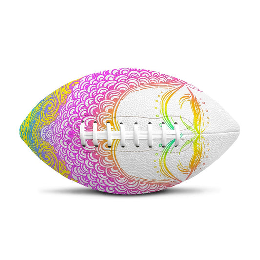 Colorful Buddha Mandala Print Rugby Ball