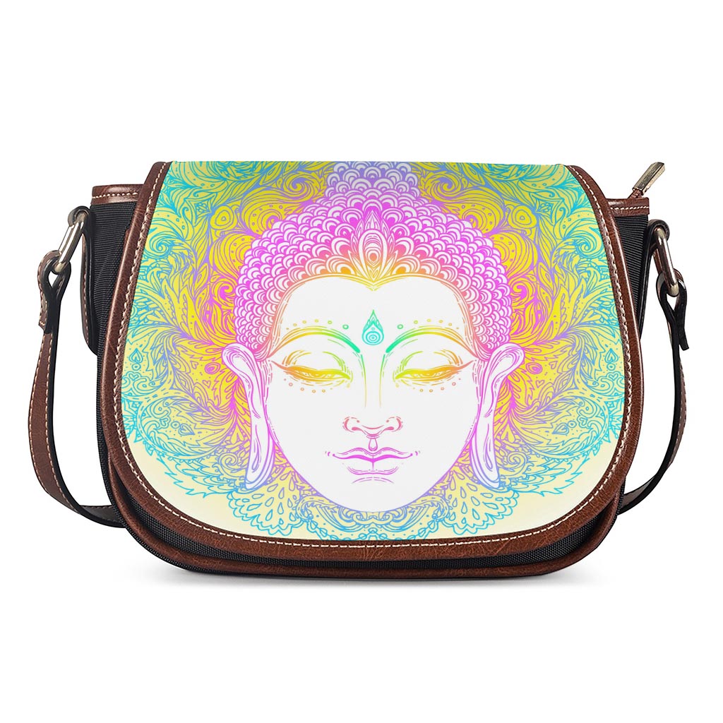 Colorful Buddha Mandala Print Saddle Bag