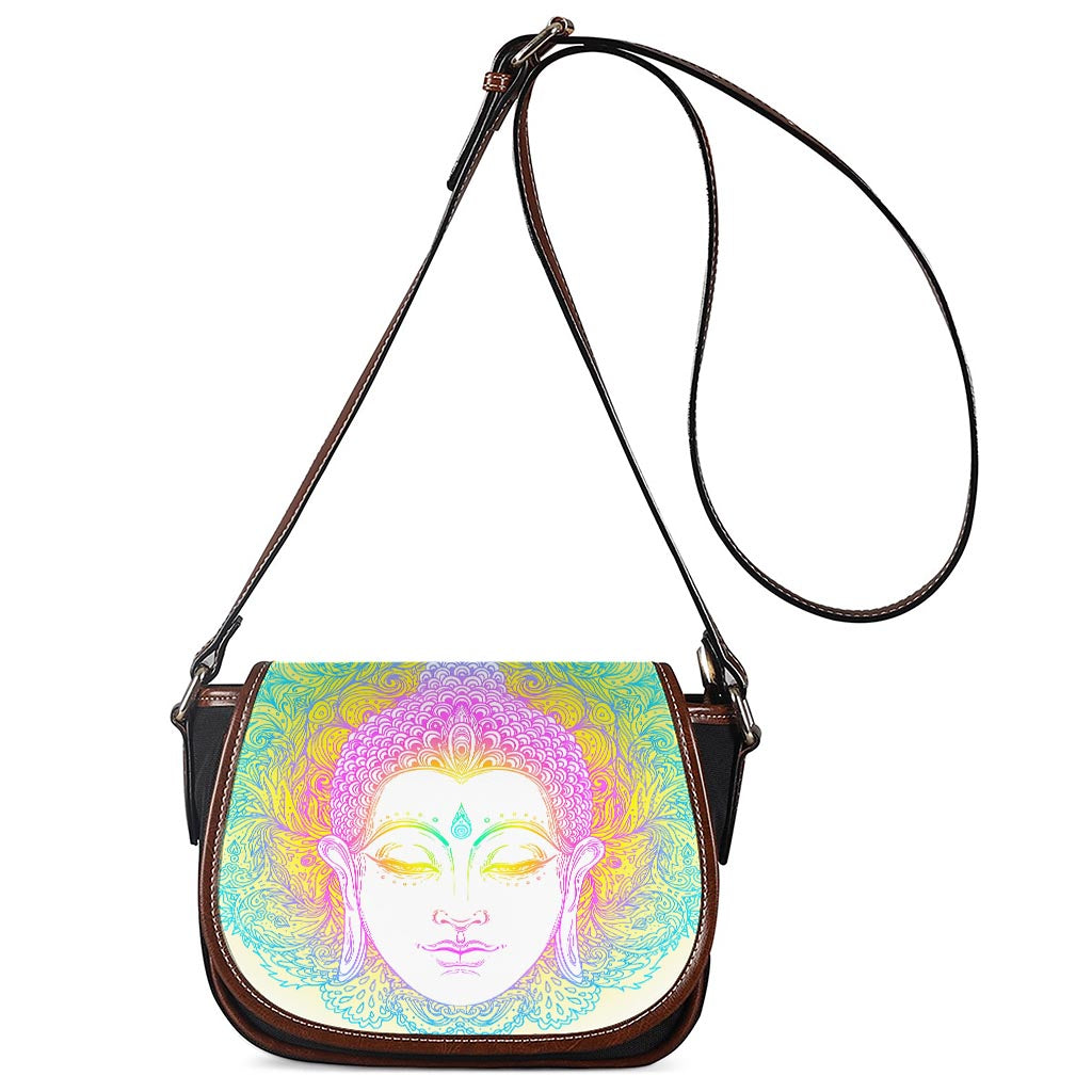 Colorful Buddha Mandala Print Saddle Bag