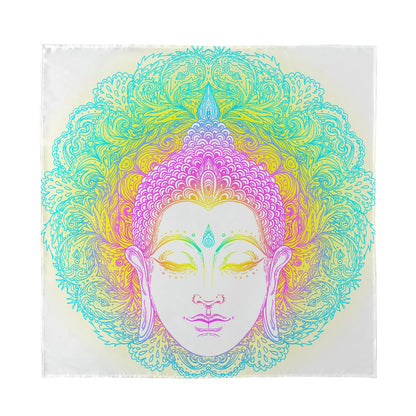 Colorful Buddha Mandala Print Silk Bandana