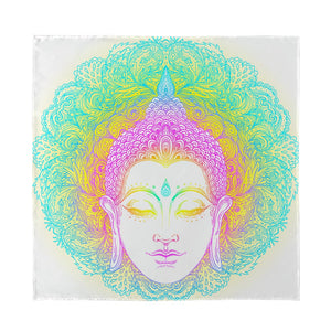 Colorful Buddha Mandala Print Silk Bandana