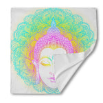 Colorful Buddha Mandala Print Silk Bandana