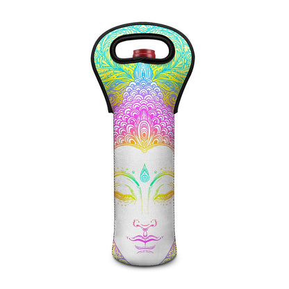 Colorful Buddha Mandala Print Single Neoprene Wine Tote