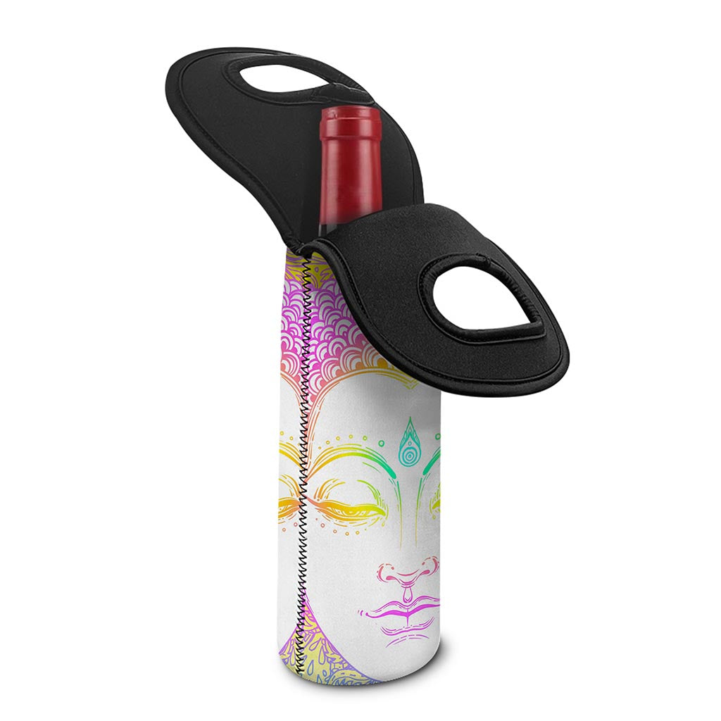 Colorful Buddha Mandala Print Single Neoprene Wine Tote