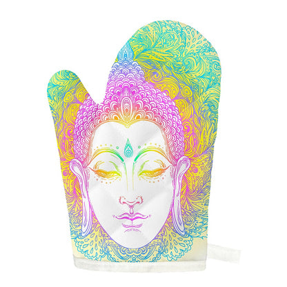 Colorful Buddha Mandala Print Single Oven Mitt