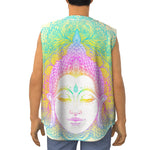 Colorful Buddha Mandala Print Sleeveless Baseball Jersey