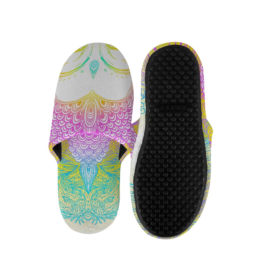 Colorful Buddha Mandala Print Slippers