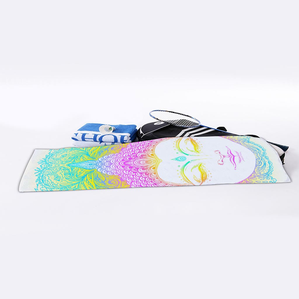 Colorful Buddha Mandala Print Sports Towel