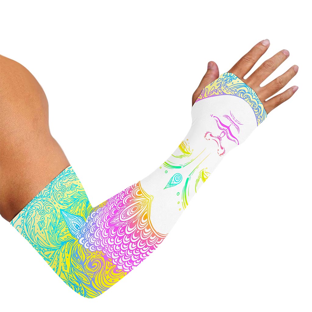Colorful Buddha Mandala Print Sun Protection Arm Sleeves