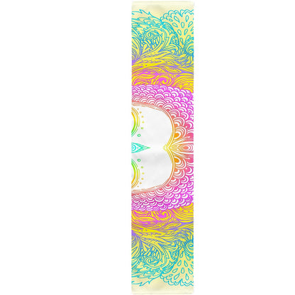 Colorful Buddha Mandala Print Table Runner