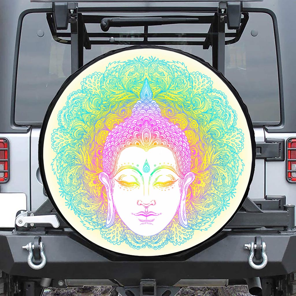 Colorful Buddha Mandala Print Tire Cover
