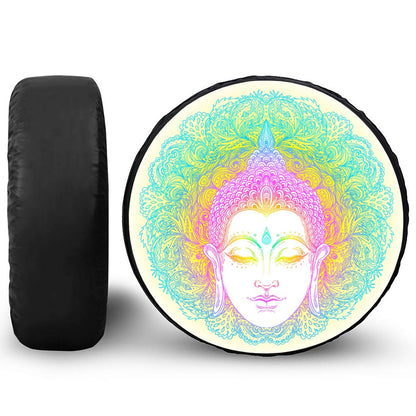 Colorful Buddha Mandala Print Tire Cover