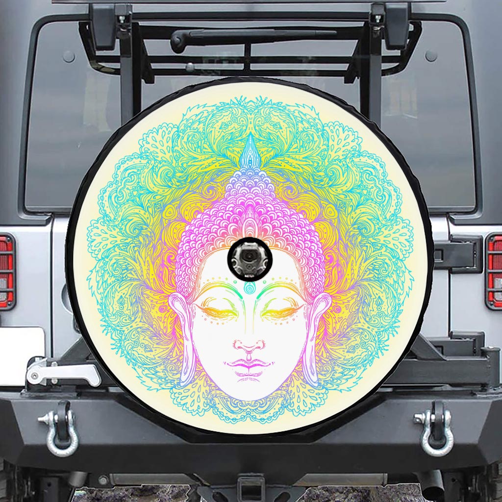 Colorful Buddha Mandala Print Tire Cover With Camera Hole