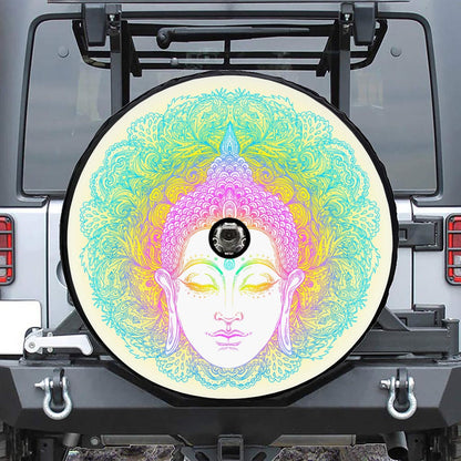 Colorful Buddha Mandala Print Tire Cover With Camera Hole