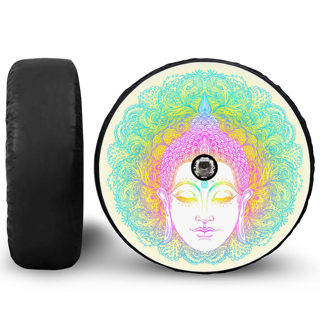 Colorful Buddha Mandala Print Tire Cover With Camera Hole