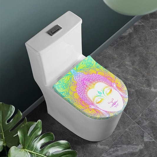 Colorful Buddha Mandala Print Toilet Lid Cover