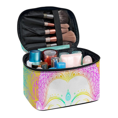 Colorful Buddha Mandala Print Travel Makeup Bag
