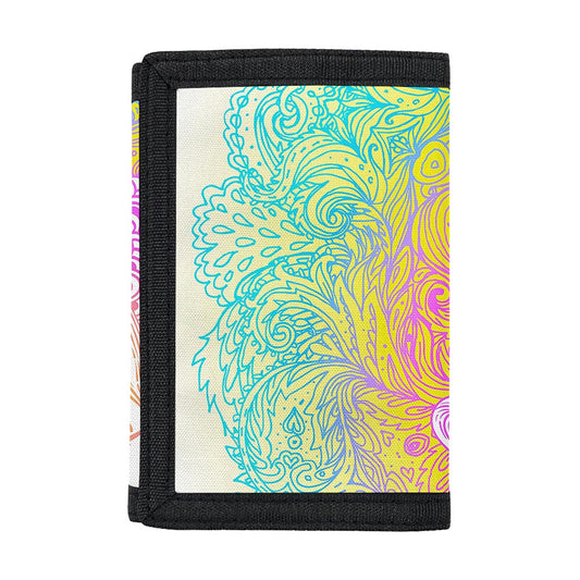 Colorful Buddha Mandala Print Trifold Wallet