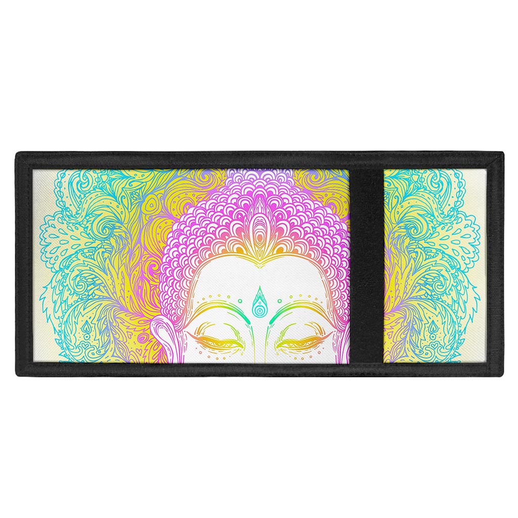 Colorful Buddha Mandala Print Trifold Wallet