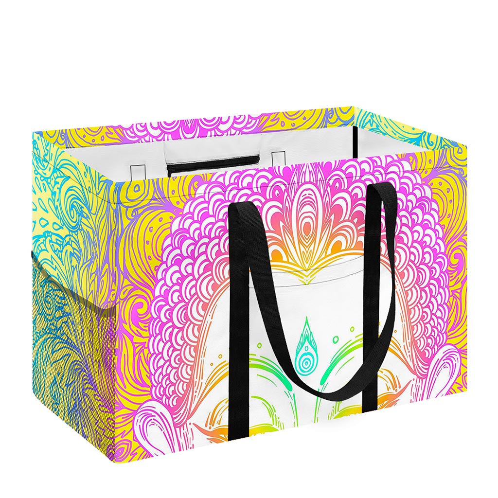 Colorful Buddha Mandala Print Utility Tote Bag