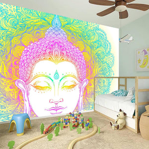 Colorful Buddha Mandala Print Wall Sticker