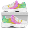 Colorful Buddha Mandala Print White Chunky Shoes