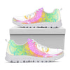 Colorful Buddha Mandala Print White Running Shoes