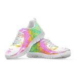 Colorful Buddha Mandala Print White Running Shoes