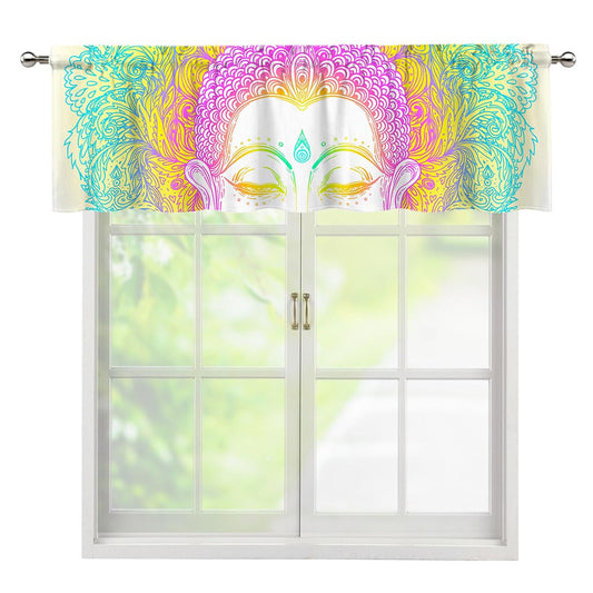 Colorful Buddha Mandala Print Window Valance