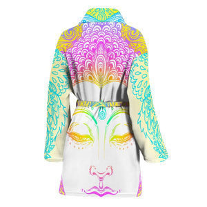 Colorful Buddha Mandala Print Women's Bathrobe